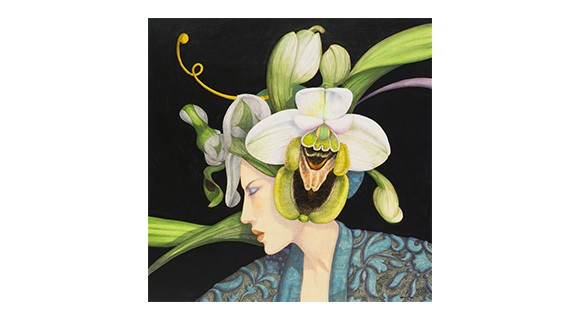 profilo donna con orchidea effccaf